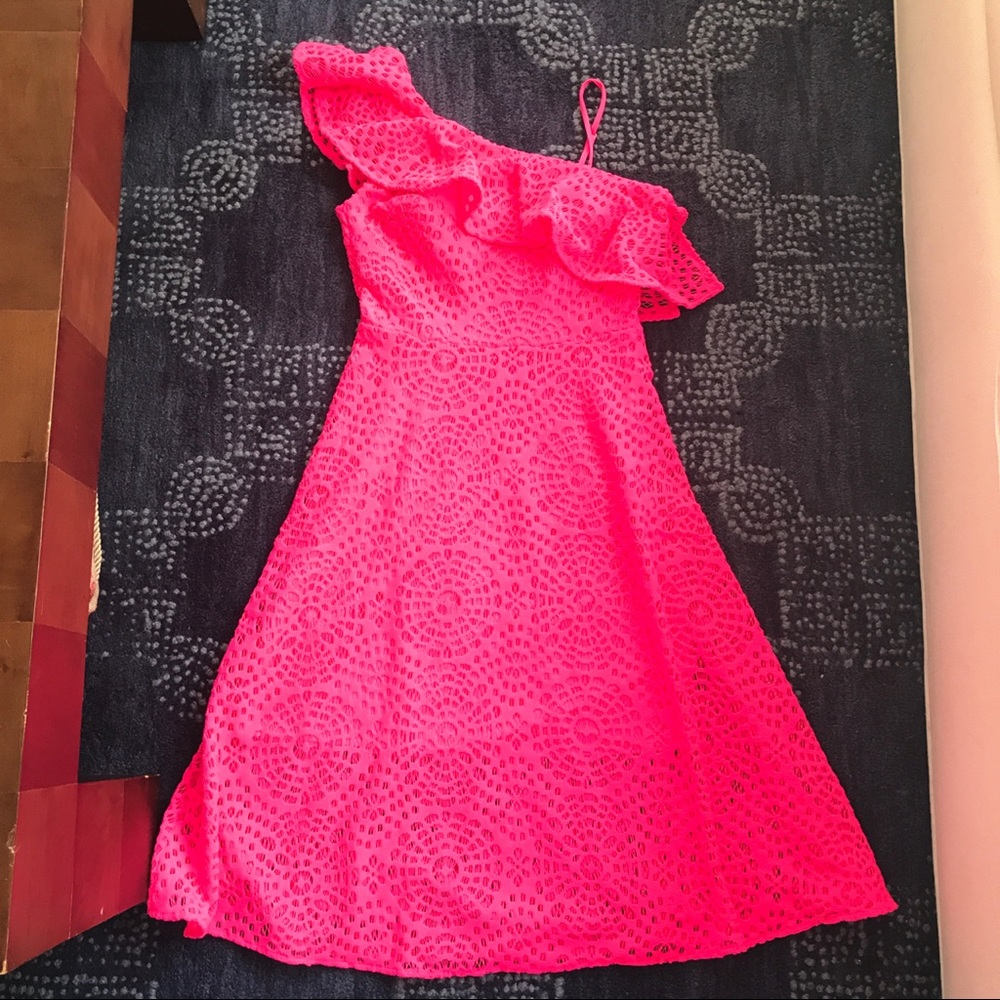 Size 0 🌸 LILLY PULITZER NEON PINK  DRESS! 🌸 - Picture 5 of 8